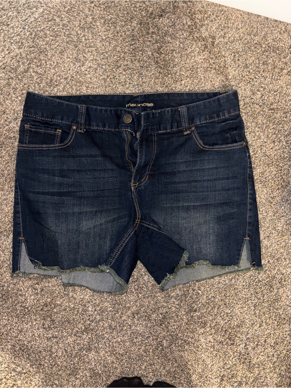 Maurices Dark Indigo Raw-Hem Denim Shorts